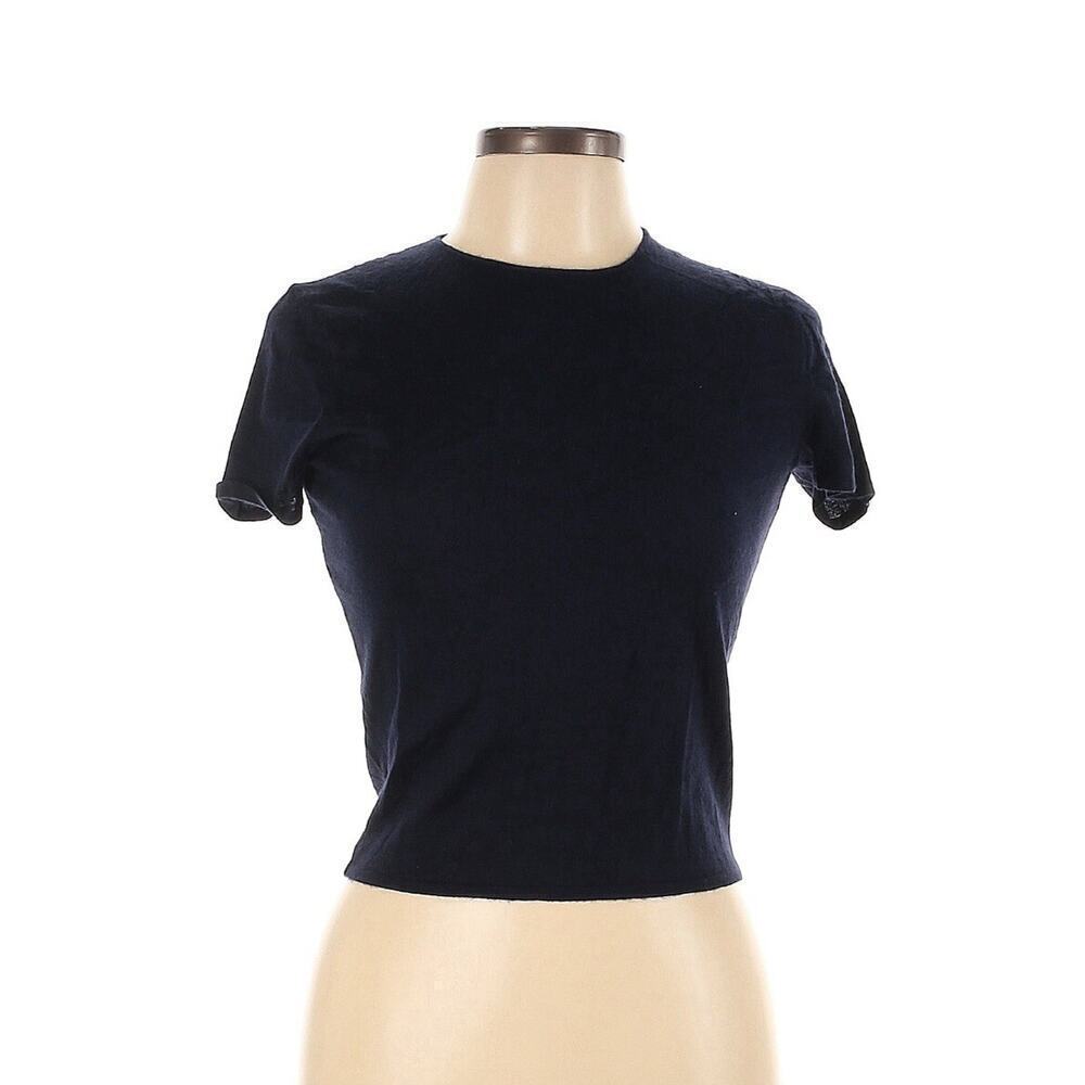 Ralph Lauren Collection Purple Label Short Sleeve Sweater Cashmere Silk Top L